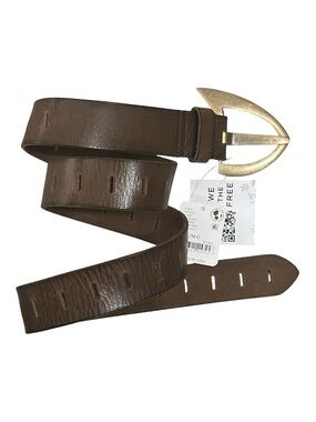 1188. FREE PEOPLE  Buff leather belt in Cognac Sz M/L NWT $58